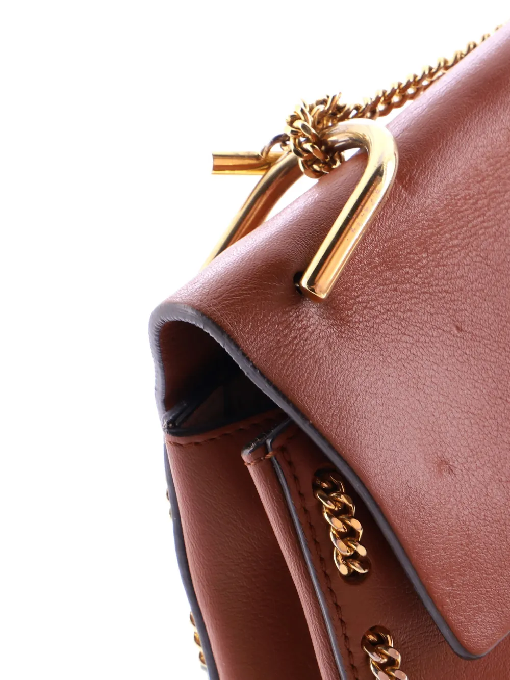 Drew Chain Embellished Leather Small crossbody bag