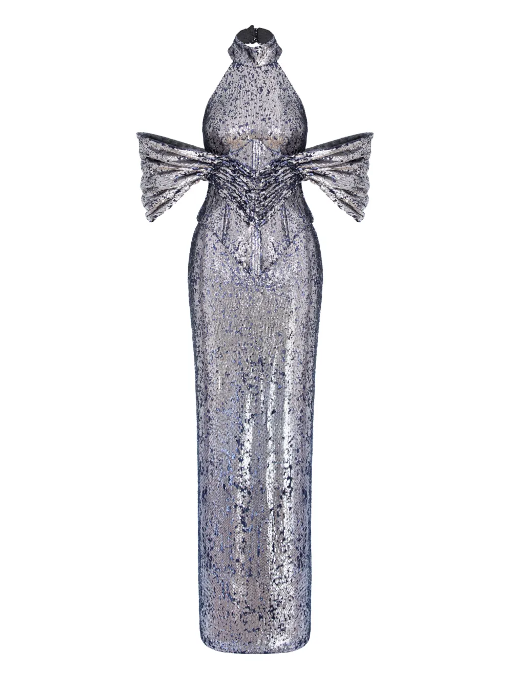Mitiliane Couture Sequin-embellished Maxi Dress In Silver