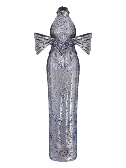 MITILIANE COUTURE vestido largo con detalles de lentejuelas