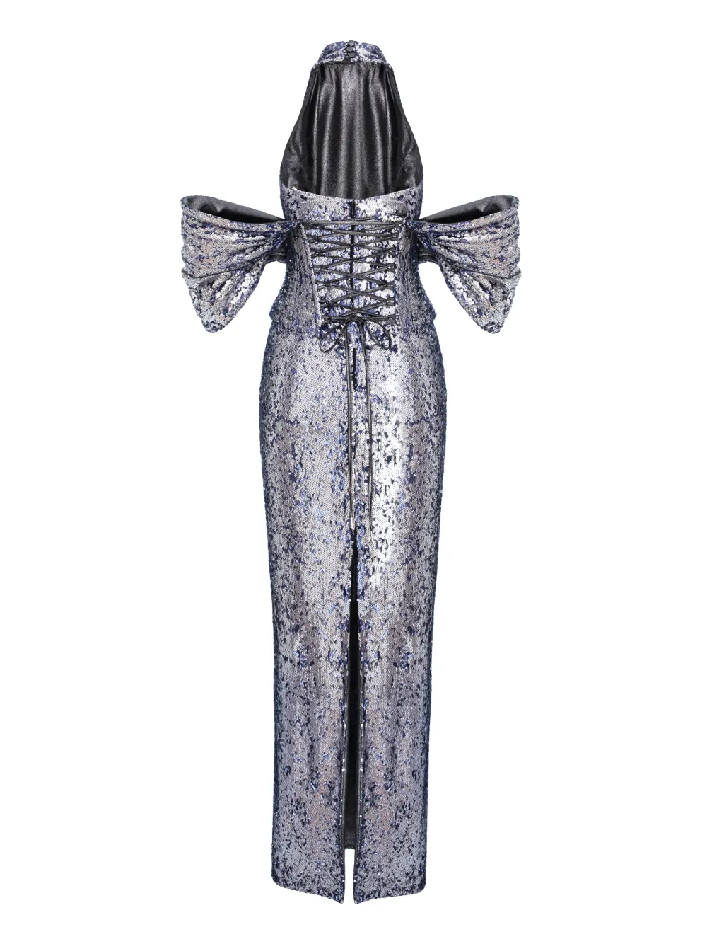 Mitiliane Couture Sequin-embellished Maxi Dress In Silver