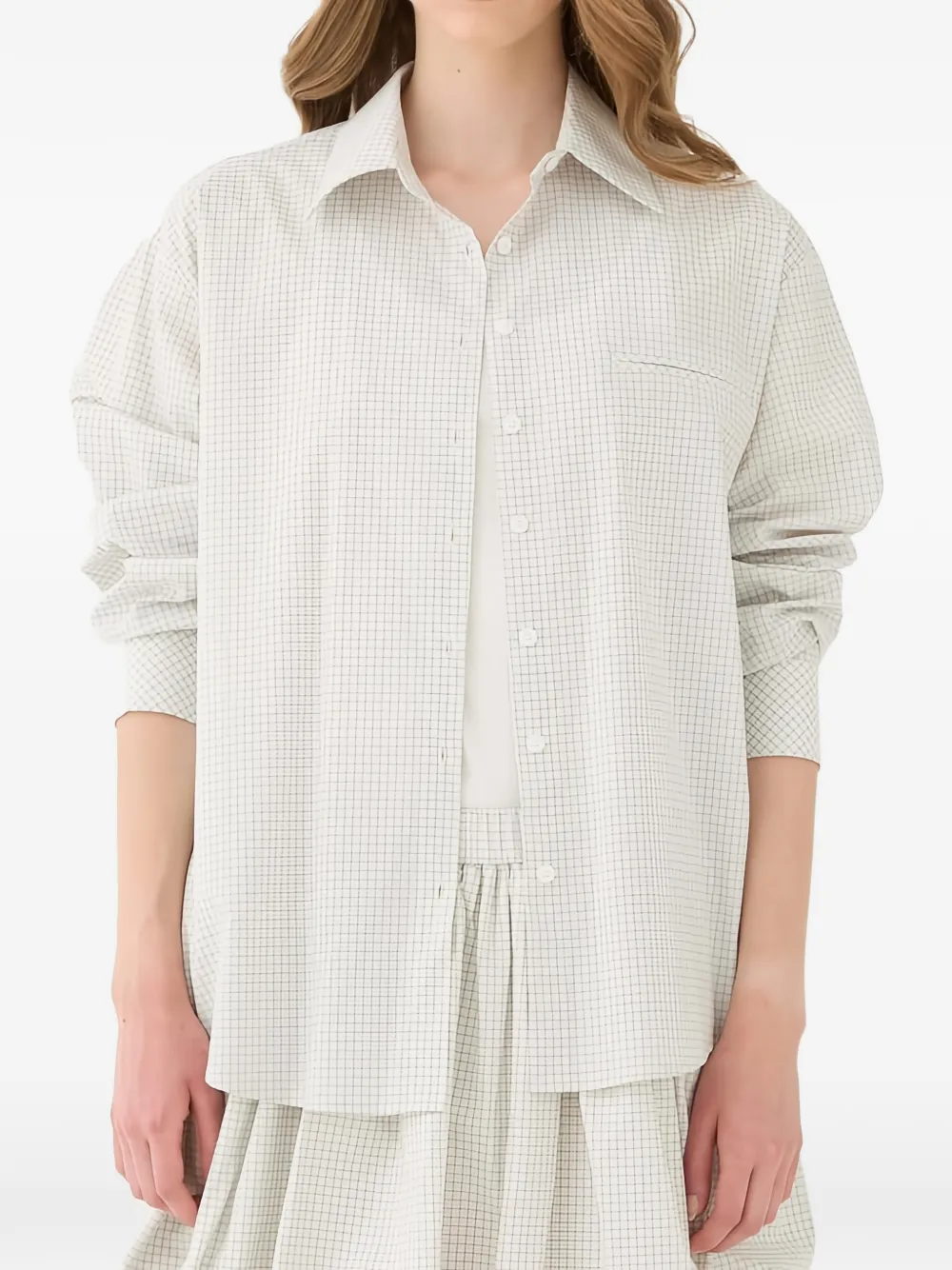  Eleh Check-pattern Shirt - Neutrals 