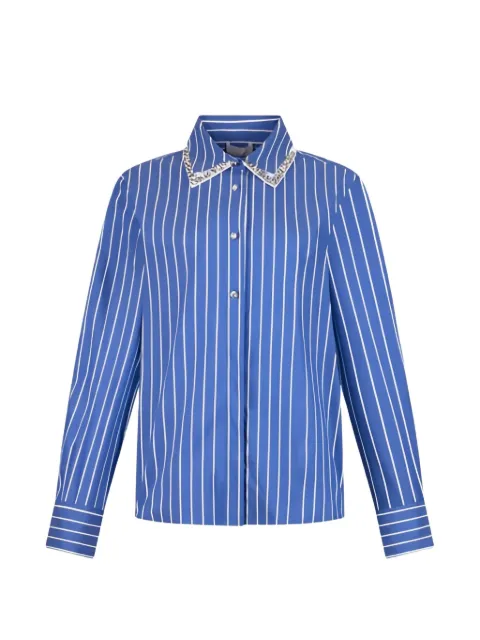 LIU JO striped embellished collar detail shirt