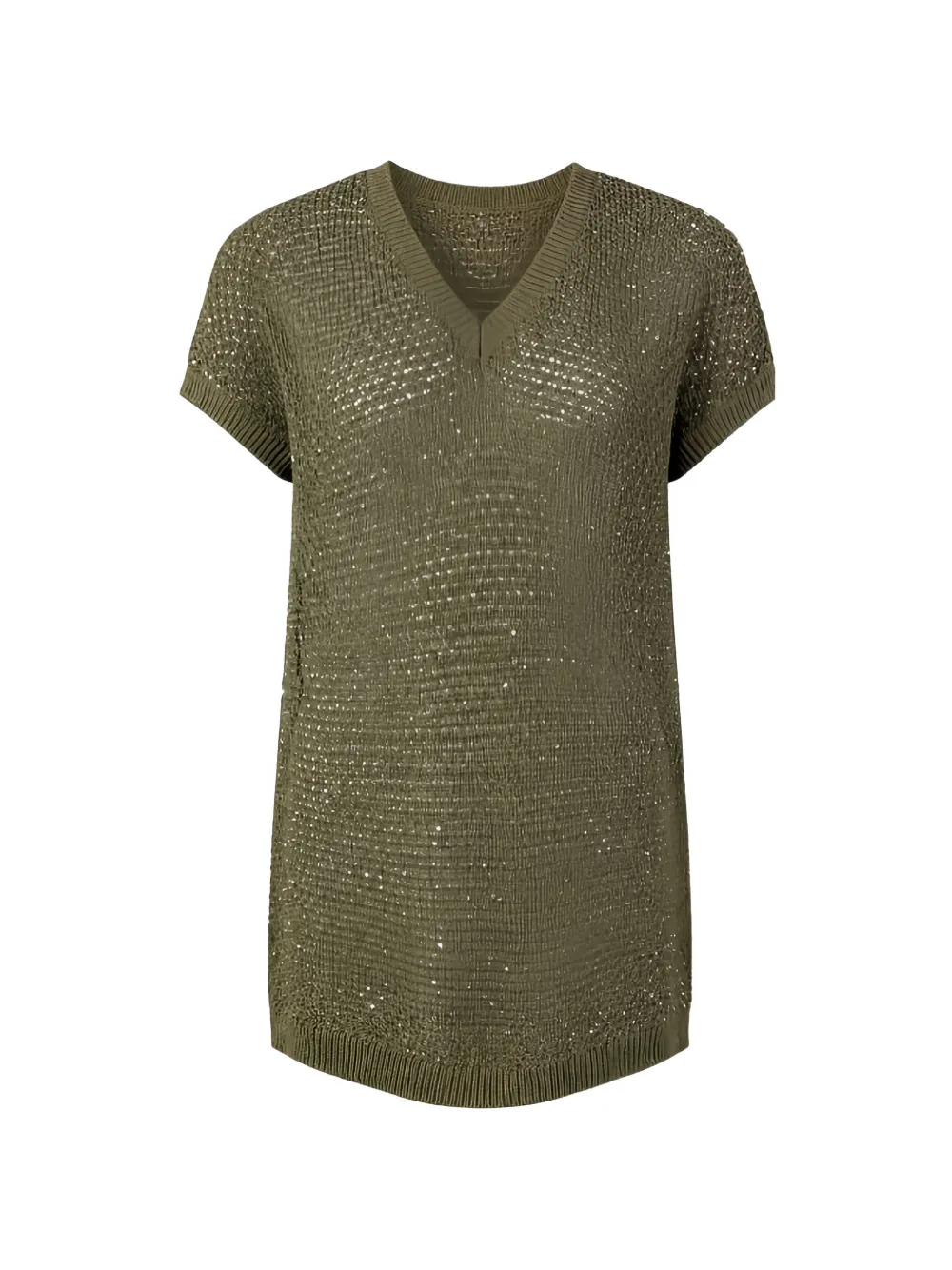 Fabiana Filippi sequin-embellished open-knit top - Grün