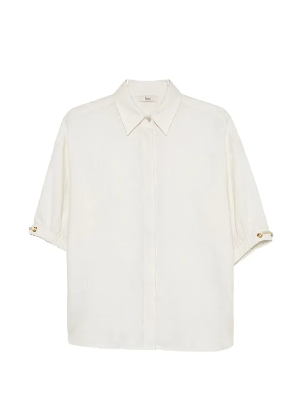 Herno Short-sleeve Buttoned Shirt in Neutrals