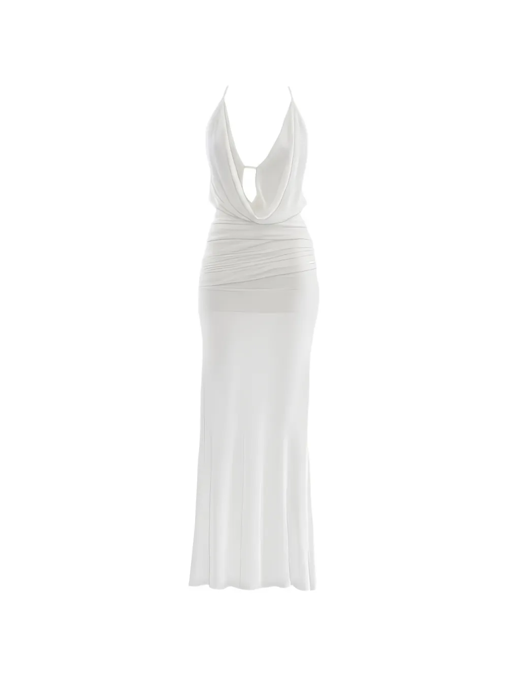 Eleh V-neck Draped Maxi Dress In White