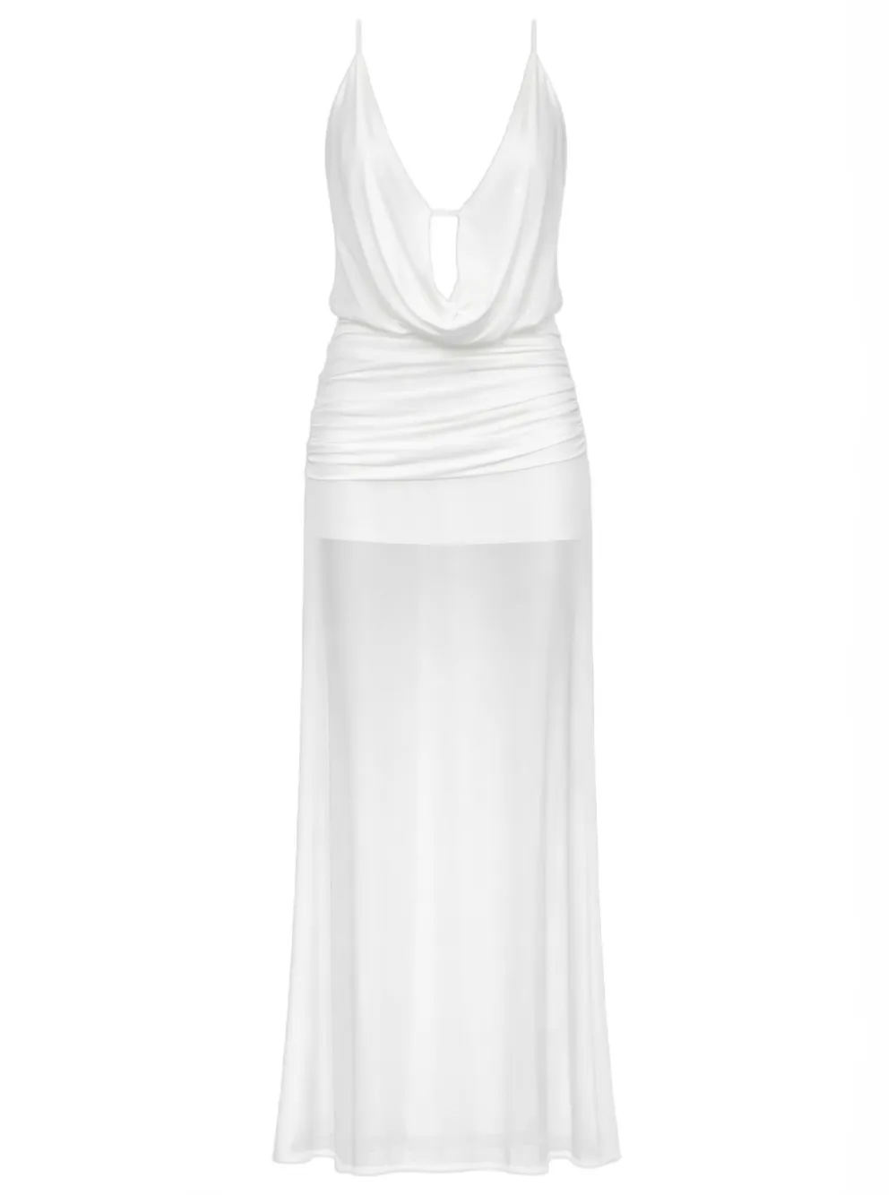 Eleh cowl-neck dress Wit