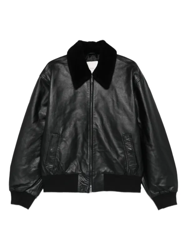Calvin Klein Leather Bomber Jacket | Black | FARFETCH