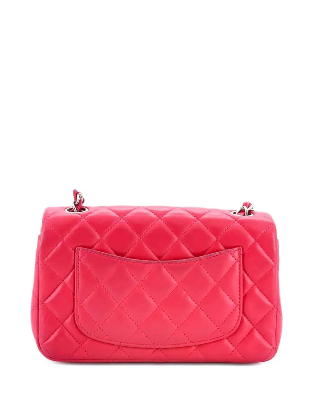 Pre-owned Chanel Classic Single Flap Bag Quilted Lambskin Mini Crossbody Bag In Pink