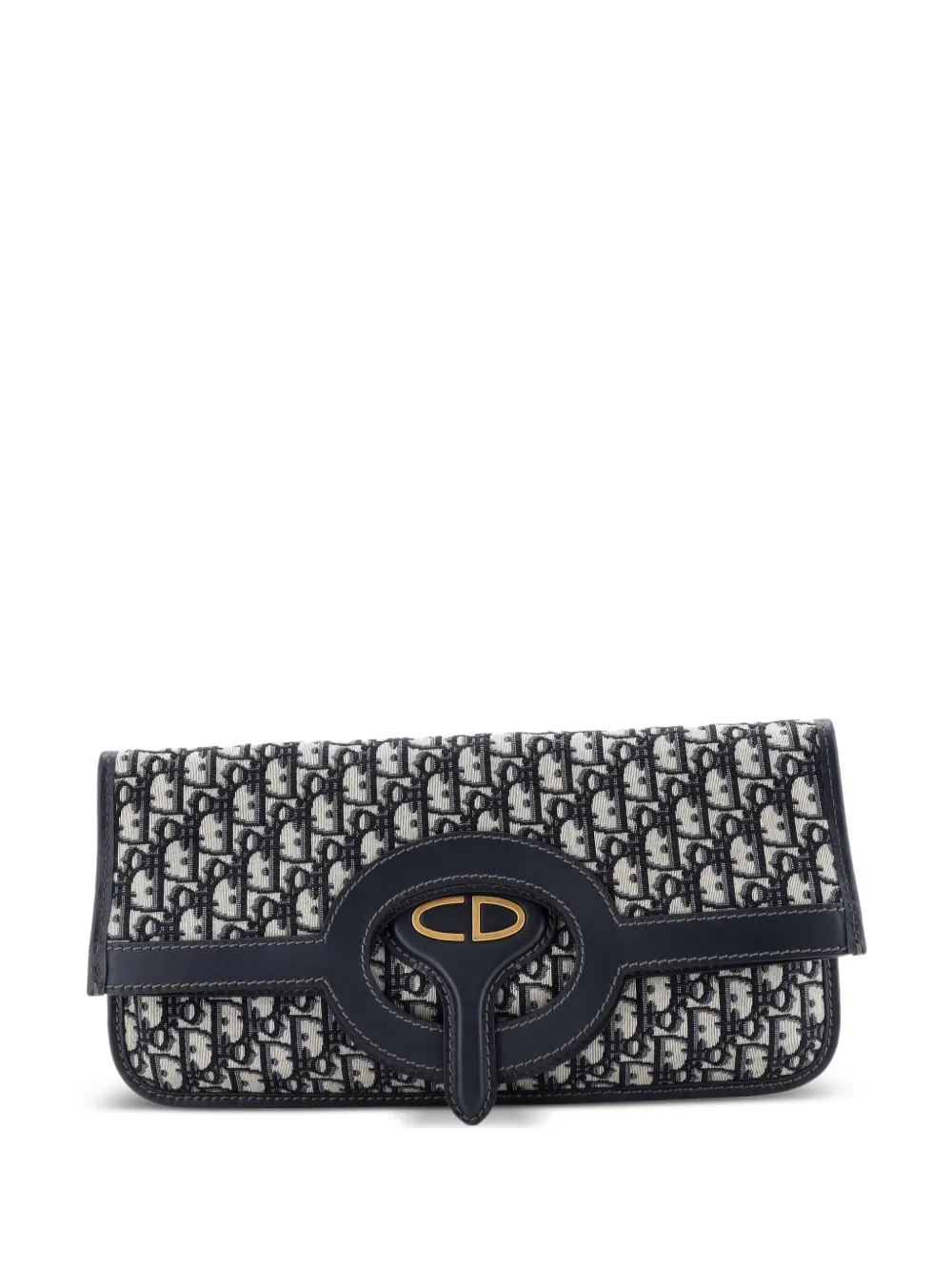 Christian Dior Pre-Owned Fold Over Oblique Canvas clutch bag | Blue | Image 1