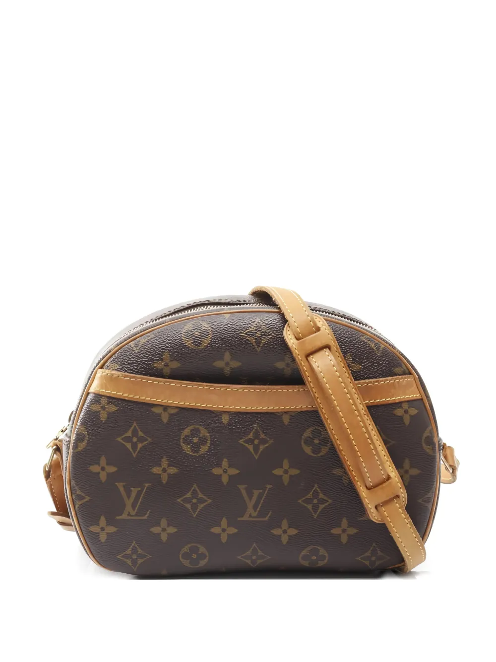 Pre-owned Louis Vuitton 2001 Blois Monogram Shoulder Bag In Brown
