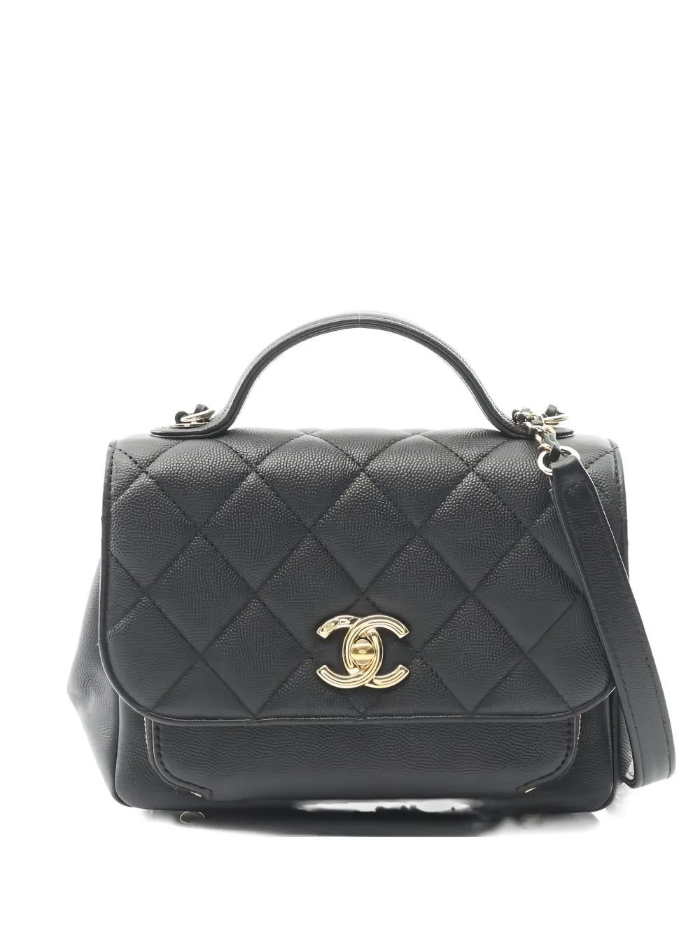 Pre-owned Chanel 2019 Business Affinity Flap Shoulder Bag In Black