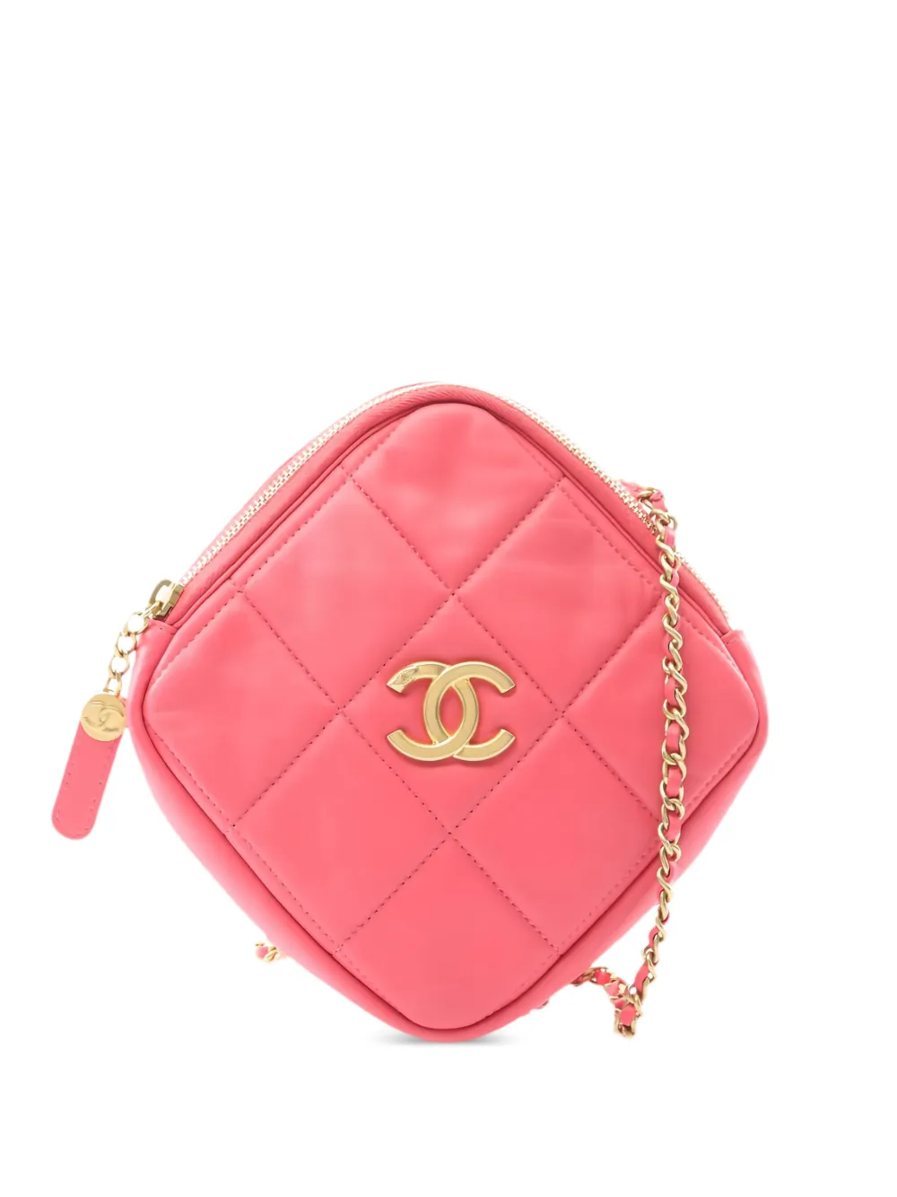 CHANEL Pre-Owned 2020-2021 Matelassé chain cross body bag - Rosa