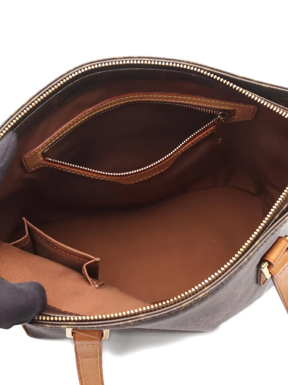 Pre-owned Louis Vuitton 2004 Monogram Cabas Piano Shoulder Bag In Brown