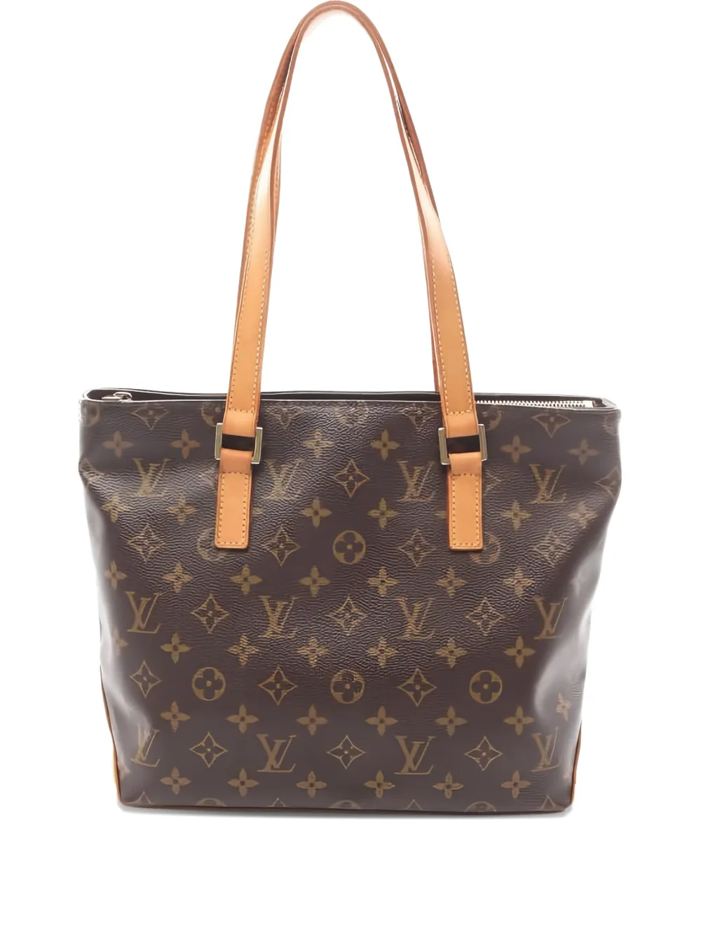 Pre-owned Louis Vuitton 2004 Monogram Cabas Piano Shoulder Bag In Brown