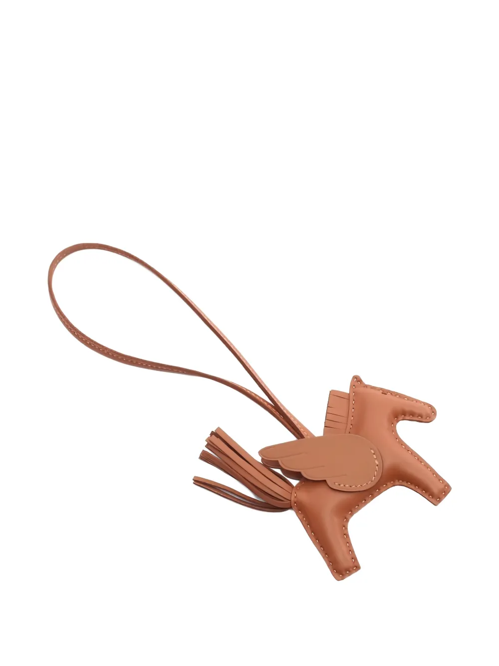 Pre-owned Hermes 2025 Rodeo Pegase Pm Bag Charm In Brown