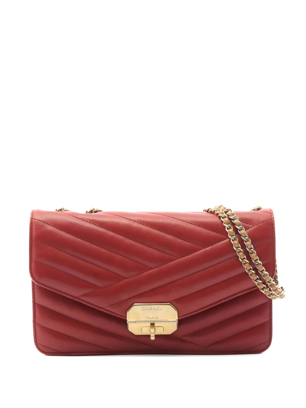 Pre-owned Chanel 2011 Gabrielle Flap Shoulder Bag In Red