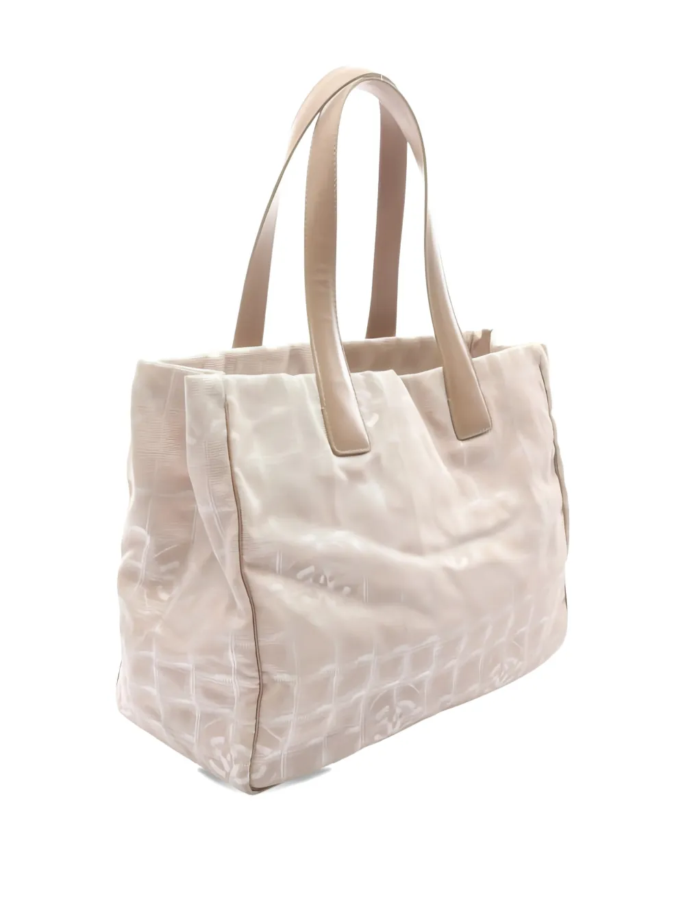 Pre-owned Chanel 2004-2005 New Travel Line Mm Tote Bag In Neutral