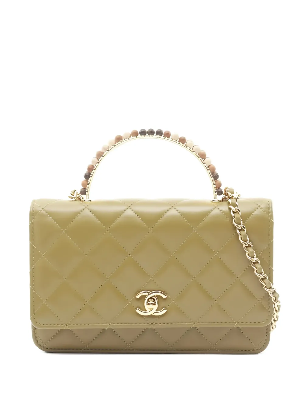 CHANEL Pre-Owned 2021 diamond-quilting shoulder bag - Verde