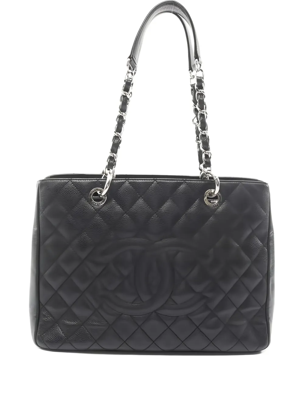 Pre-owned Chanel 2009-2010 Grand Shopping Gst Tote Bag In Black