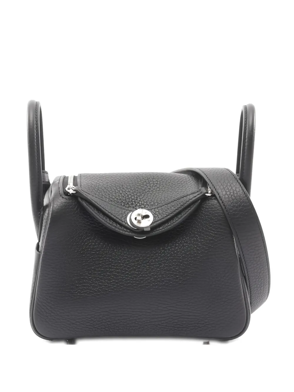 Pre-owned Hermes 2025 Mini Lindy Shoulder Bag In Black