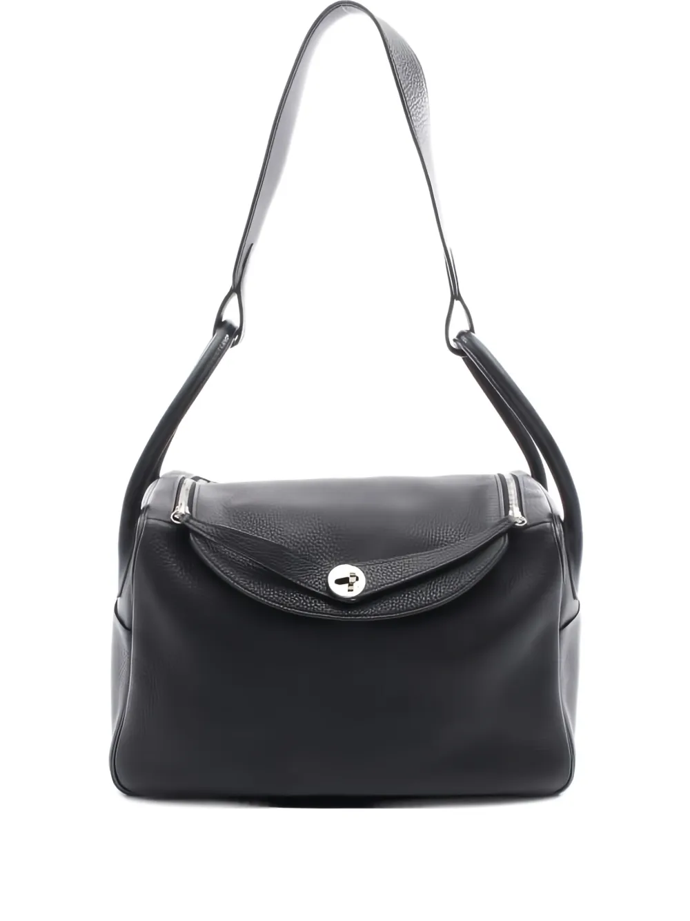 Pre-owned Hermes 2014 Lindy 34 Leather Shoulder Bag In Black