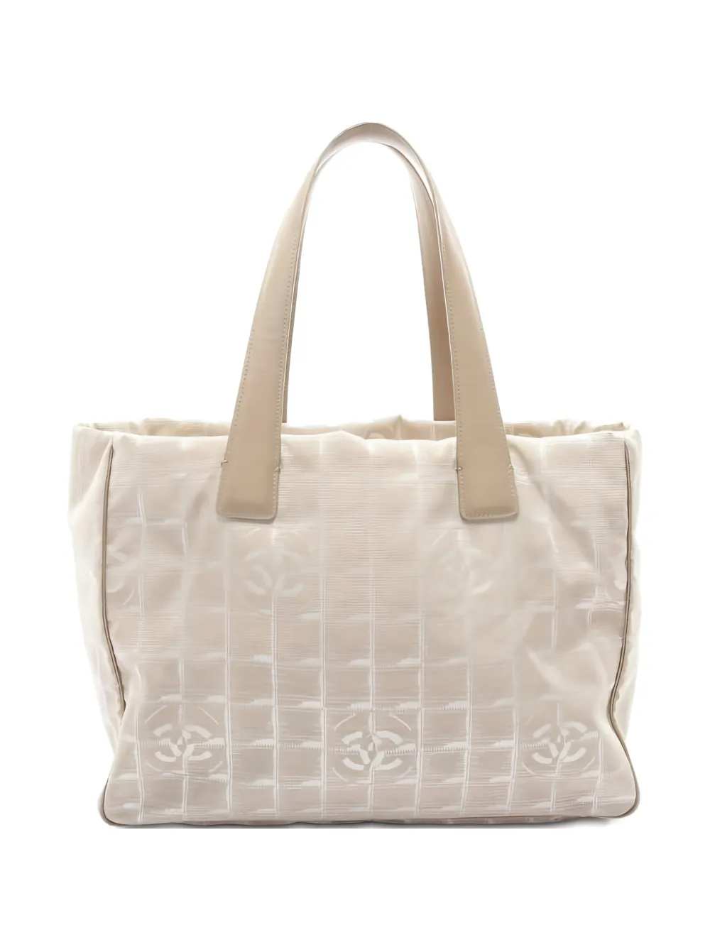 Pre-owned Chanel 2005-2006 New Travel Line Mm Tote Bag In Neutral