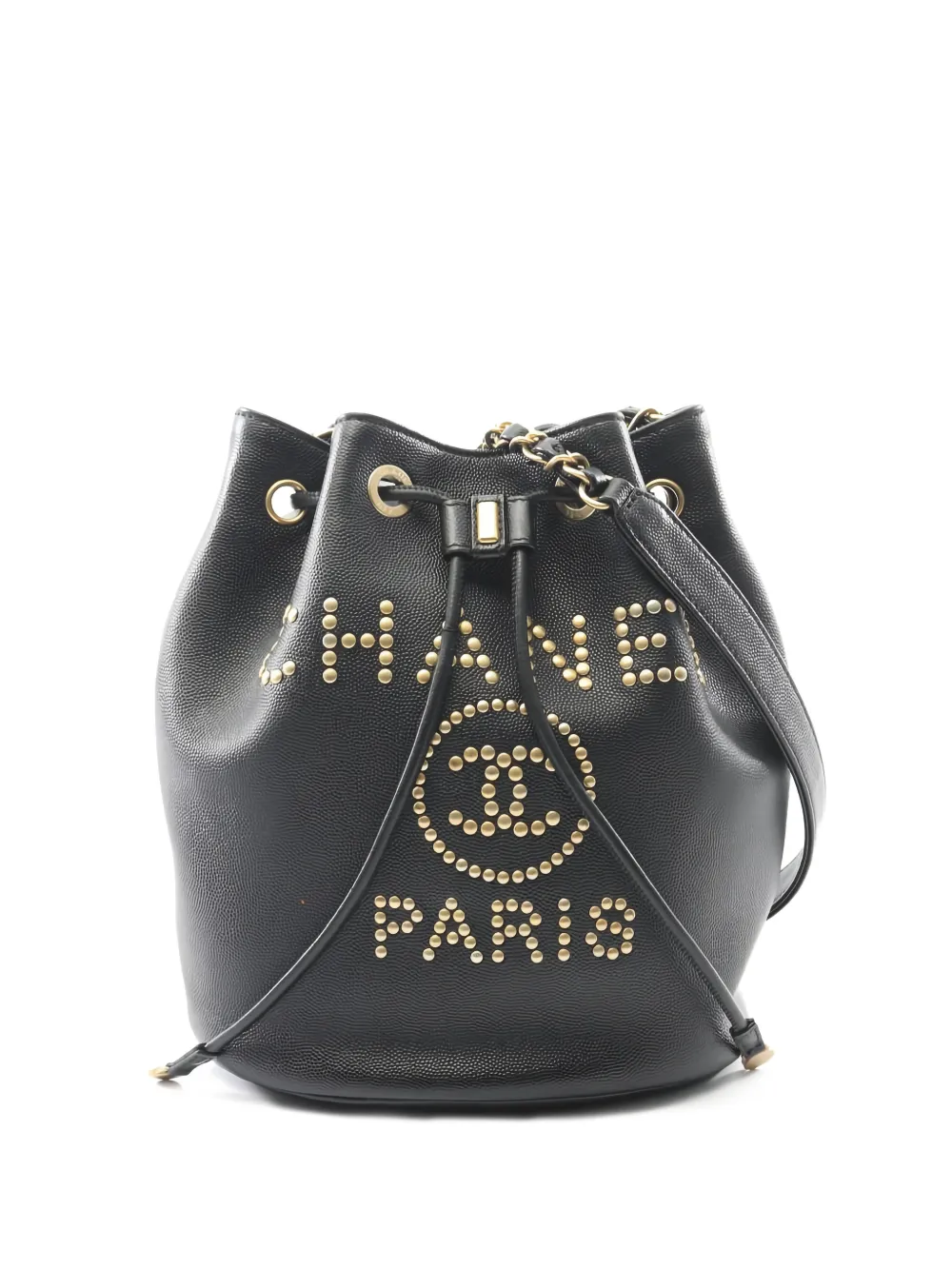 CHANEL Pre-Owned 2019 Deauville studded shoulder bag - Nero