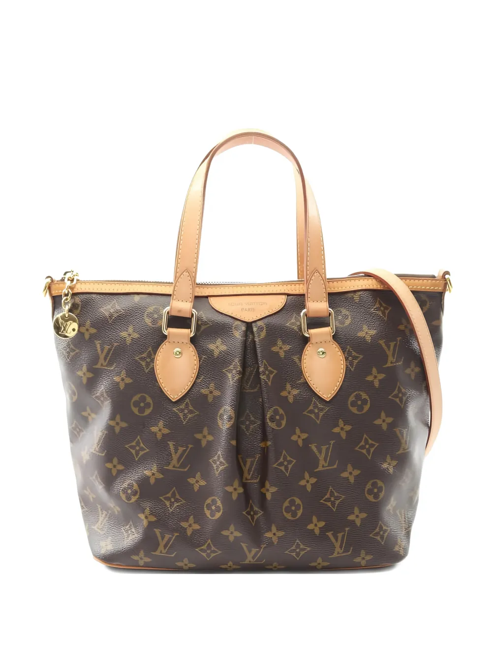 Pre-owned Louis Vuitton 2012 Palermo Pm Monogram Two-way Tote Bag In Brown