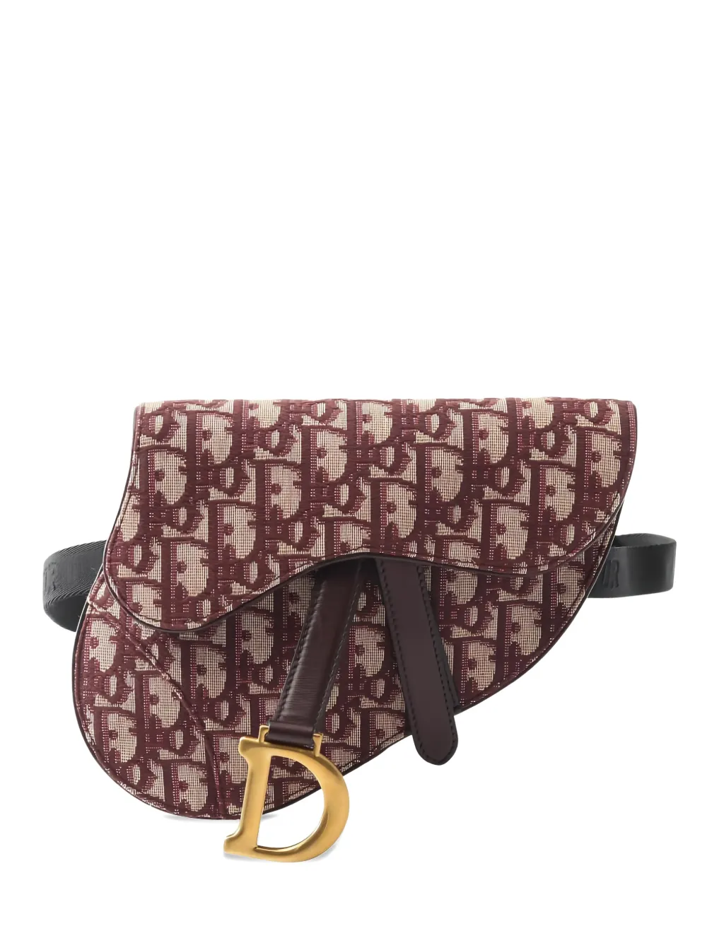 Pre-owned Dior 2010s Oblique Saddle Belt Bag In Red