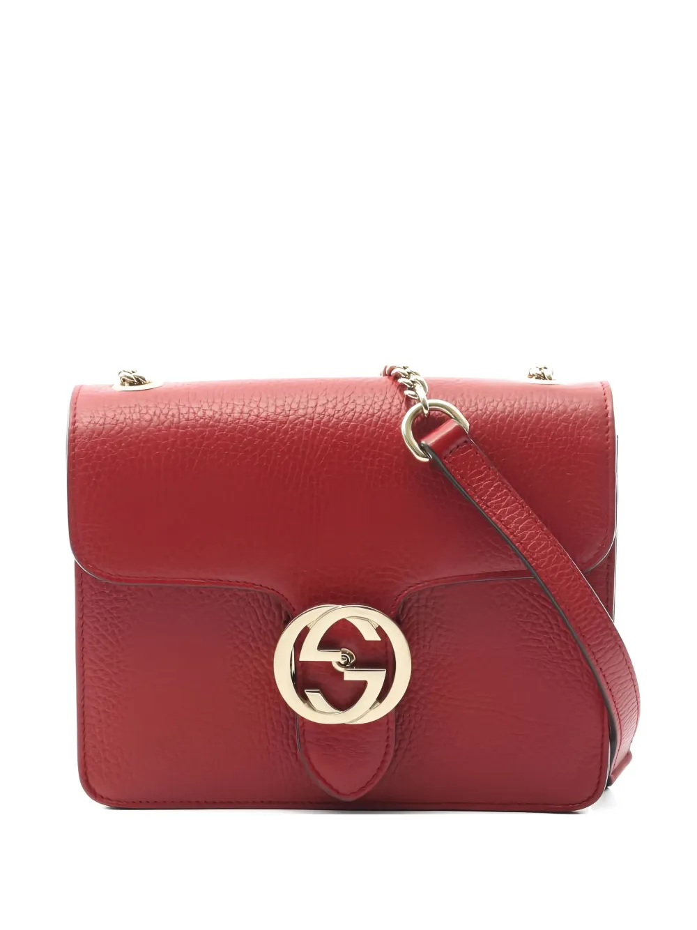 Pre-owned Gucci 2000s Interlocking G Shoulder Bag In Red