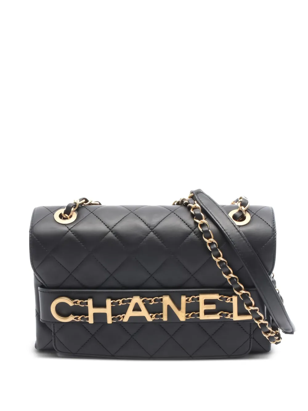 CHANEL Pre-Owned matelasse logo shoulder bag - Nero