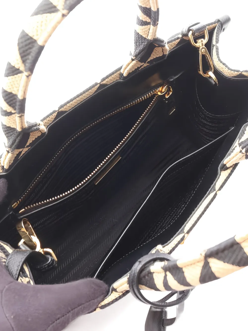 PRADA Pre-owned 2010s Triangolo Jacquard Tote Bag In Neutral