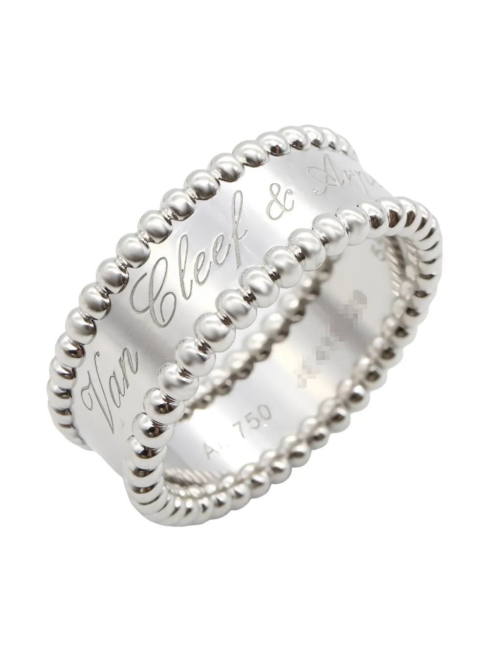 Pre-owned Van Cleef & Arpels 2010 Perlée Bead-embellished Ring In Silver