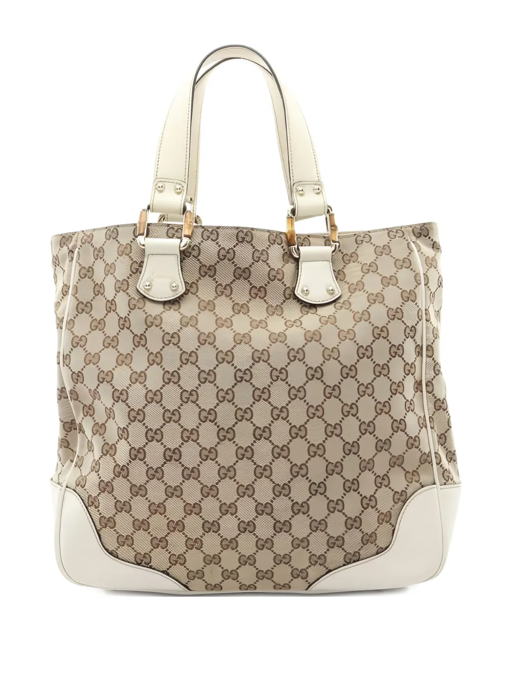 Gucci Pre-Owned 2000's bamboo horsebit gg canvas tote bag - Toni neutri