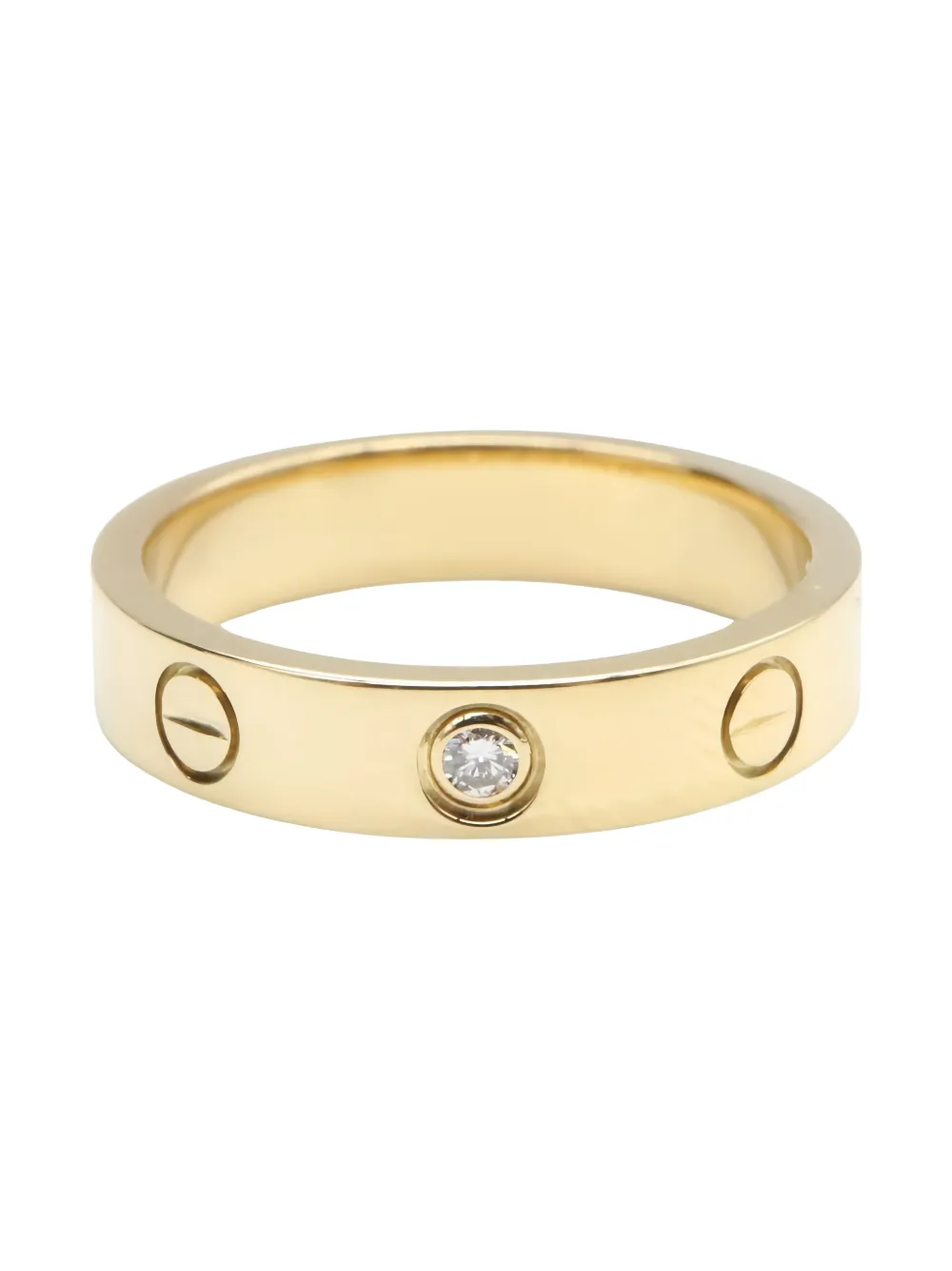 Pre-owned Cartier 2010s 18k Yellow Gold Mini Love Diamond Ring