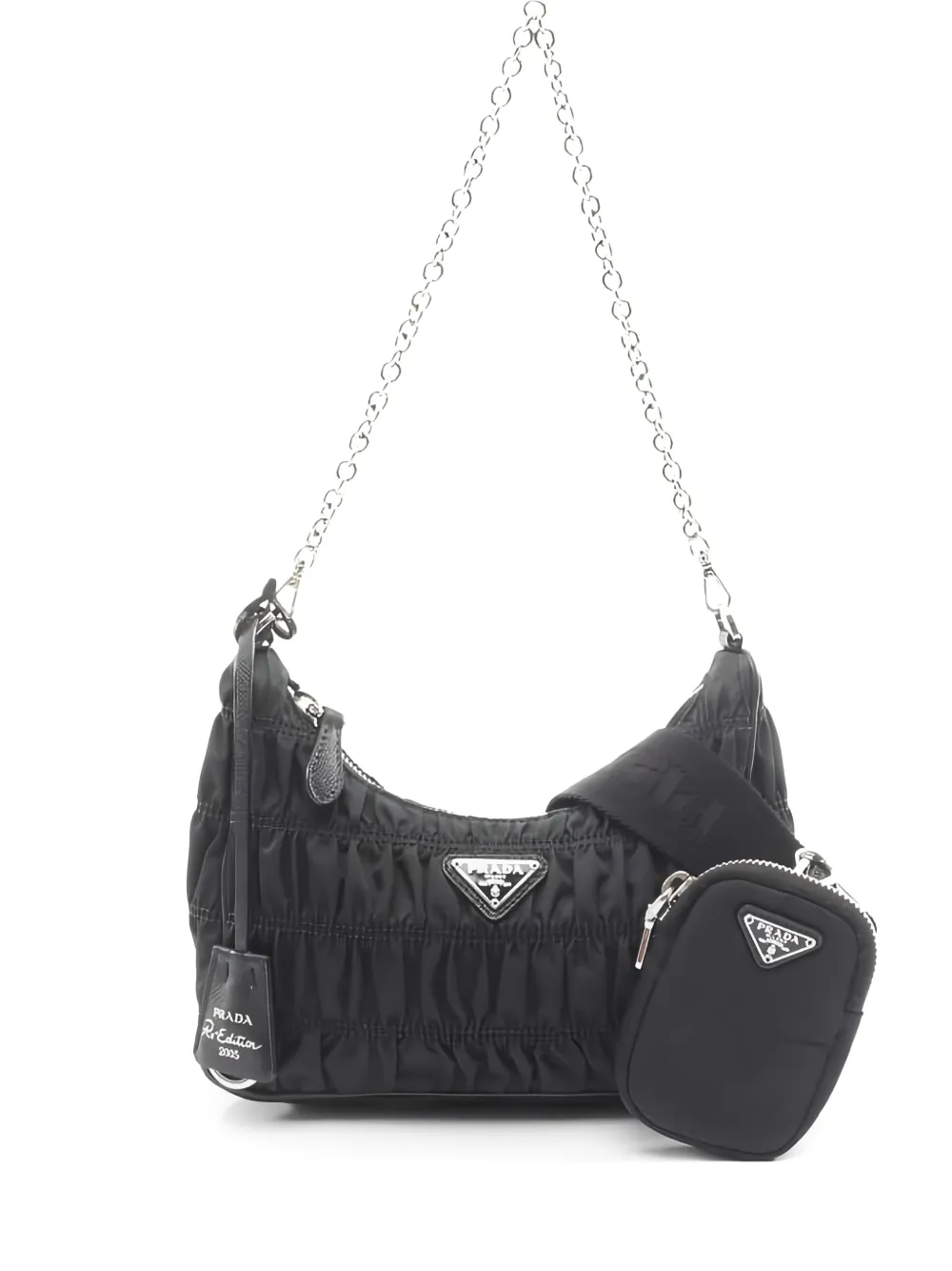 Prada Pre-Owned Re-Edition chain two-way shoulder bag | Black | Image 1