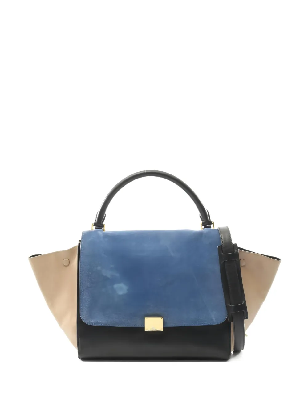 Celine Pre-Owned 2000s Trapeze suede tote | Blue | Image 1