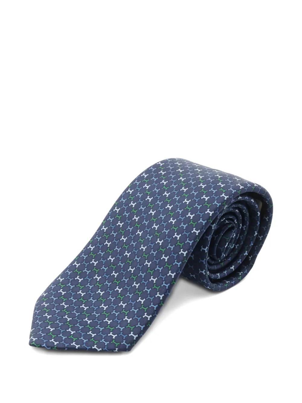 Hermès Pre-Owned 2020s signature-pattern tie | Blue | Image 1