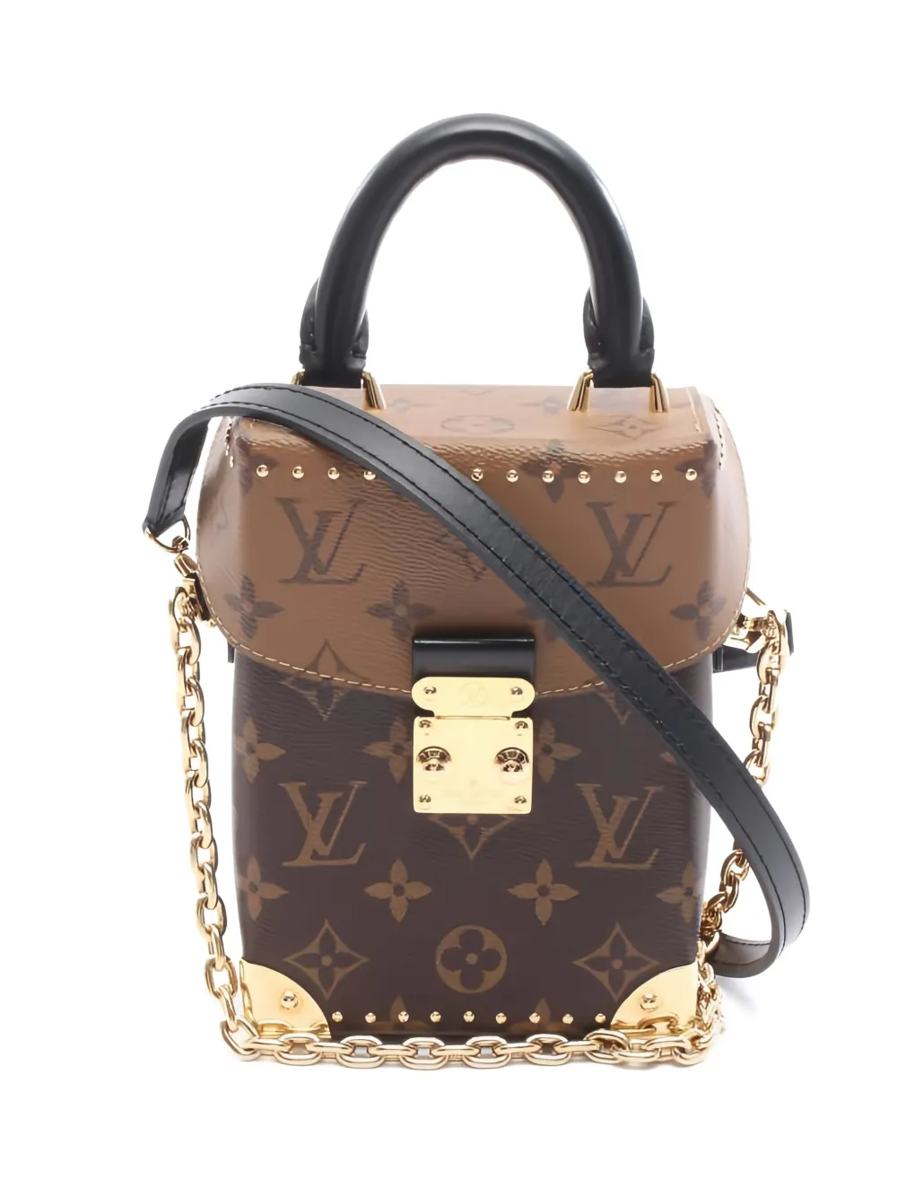 Louis Vuitton Pre-Owned 2021 monogram studded box tote bag - Marrone