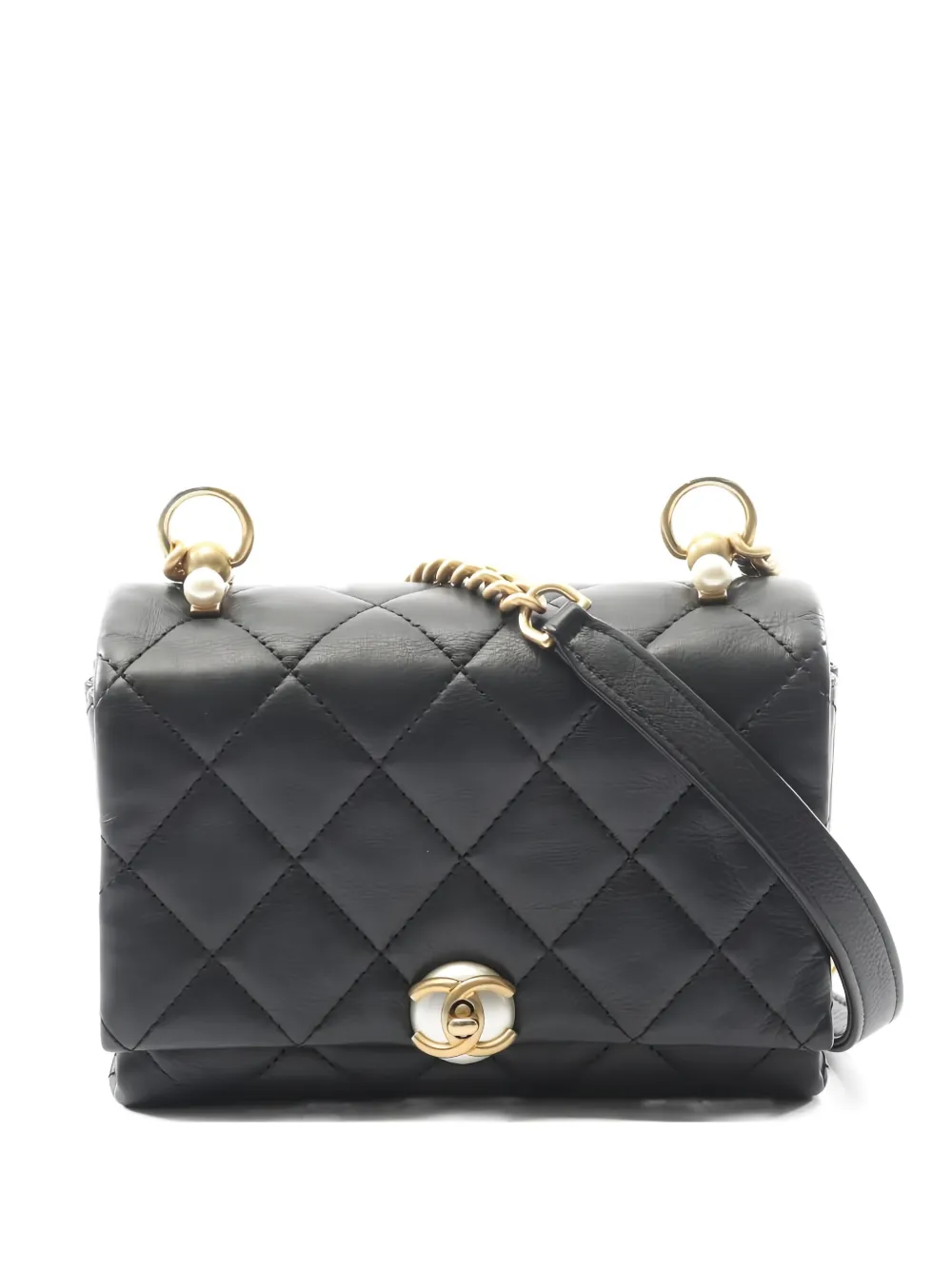 Pre-owned Chanel 2019 Quilted-design Mini Shoulder Bag In Black