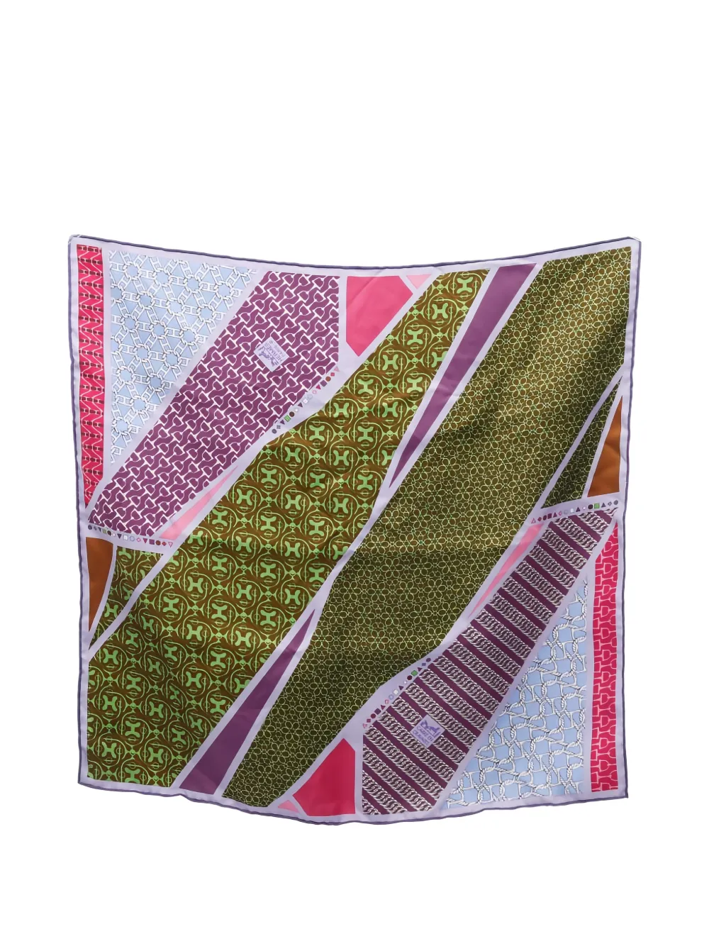 Pre-owned Hermes 2010s Printed Scarf In Green