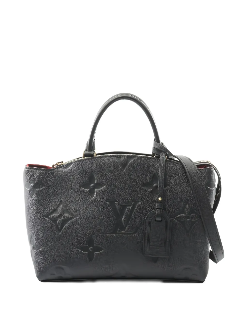 Pre-owned Louis Vuitton 2010s Petit Palais Pm Monogram Embossed Tote Bag In Black