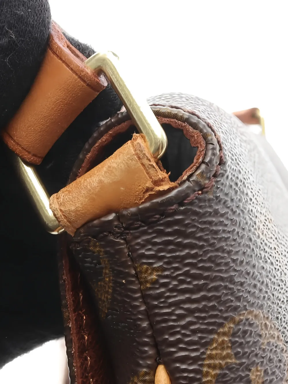 Pre-owned Louis Vuitton 2000 Monogram Short Strap Musette Tango Shoulder Bag In Brown