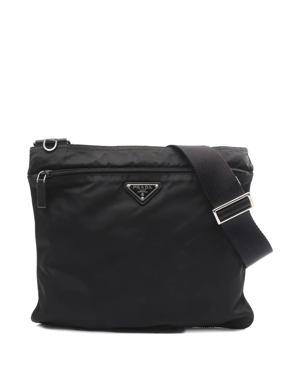 Pre-owned Prada 2000s Logo-plaque Shoulder Bag In Black