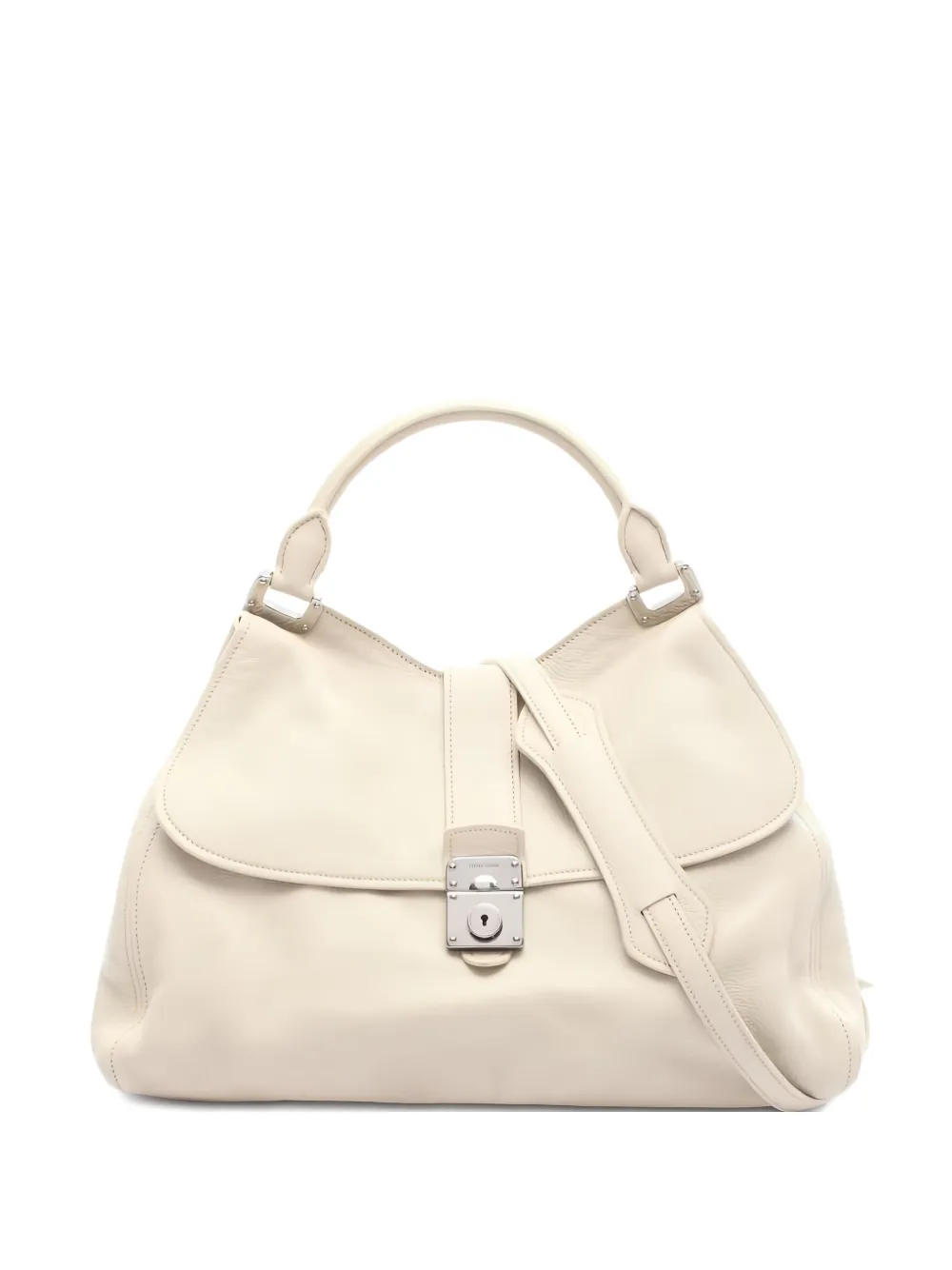 Pre-owned Miu Miu 2000 Madras Leather Handbag In Neutral