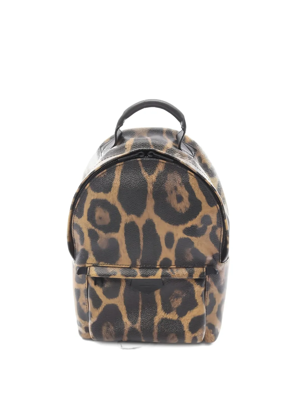 Pre-owned Louis Vuitton 2015 Palm Springs Pm Leopard-print Backpack In Brown