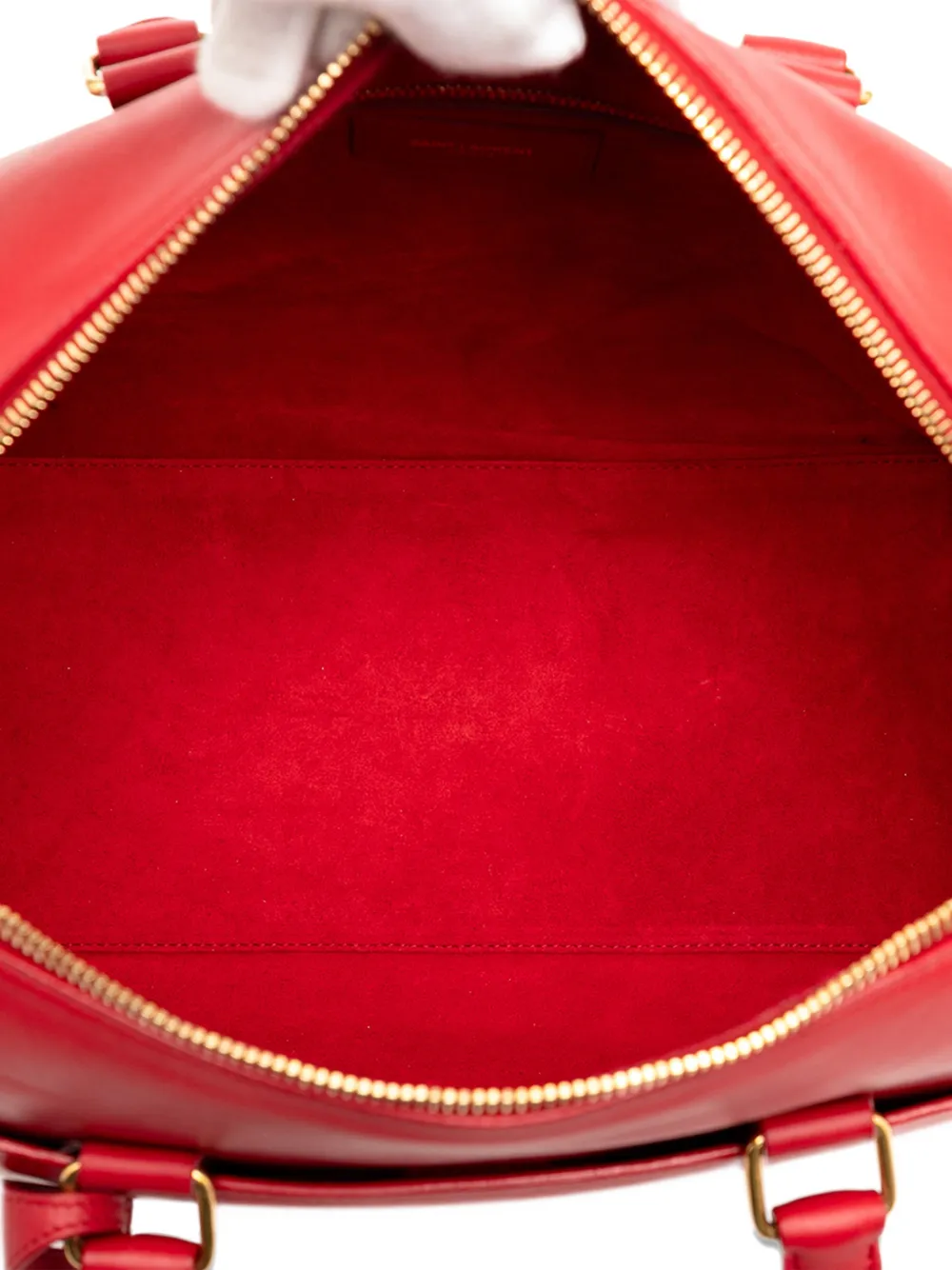 Pre-owned Saint Laurent 2012-2025 Leather Classic Duffle 6 Satchel In Red