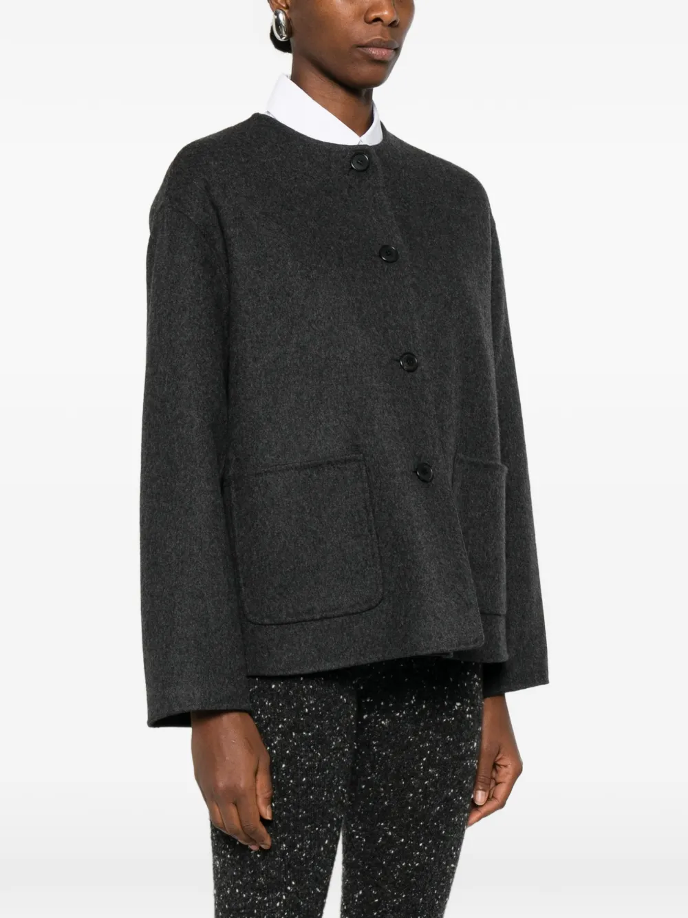 The Row Quintus Cashmere Jacket In Gray