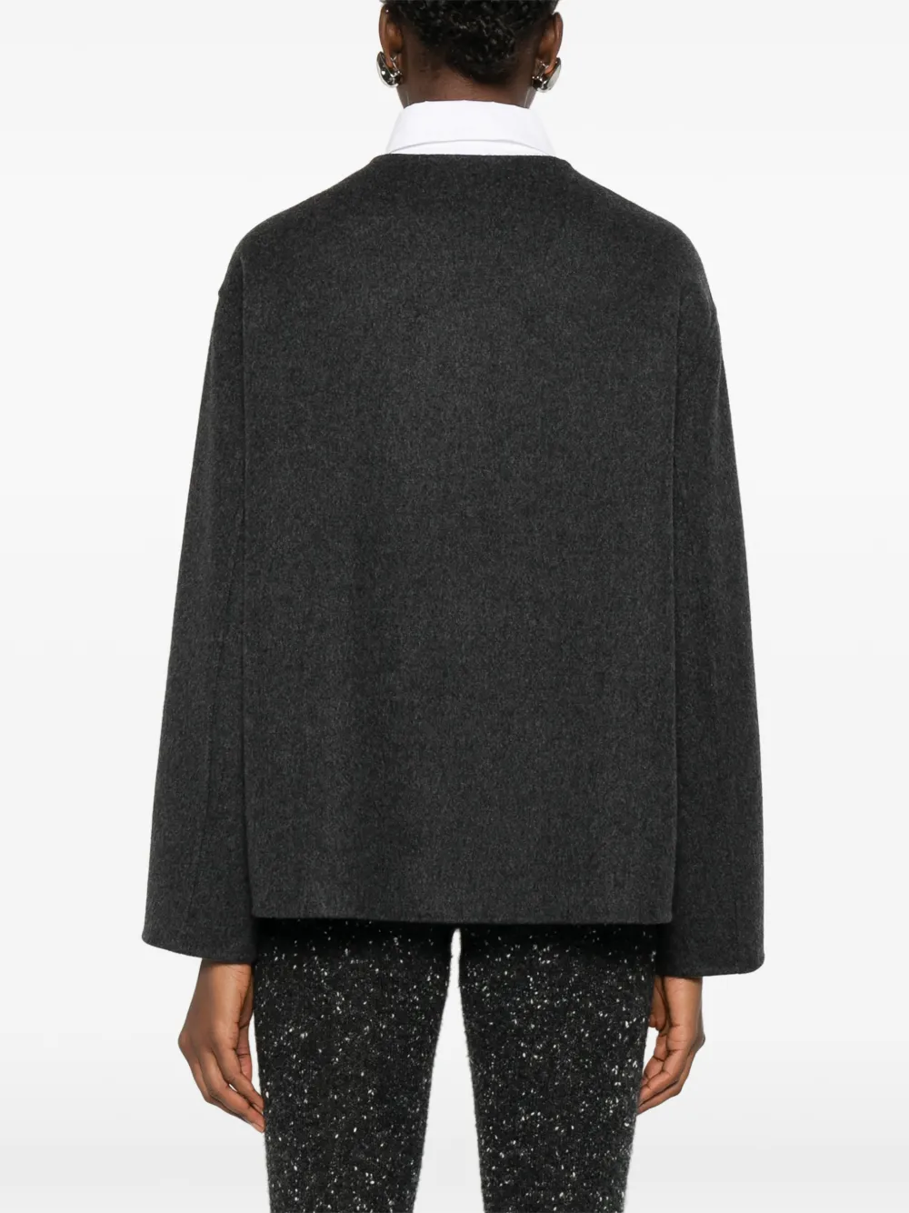 The Row Quintus Cashmere Jacket In Gray