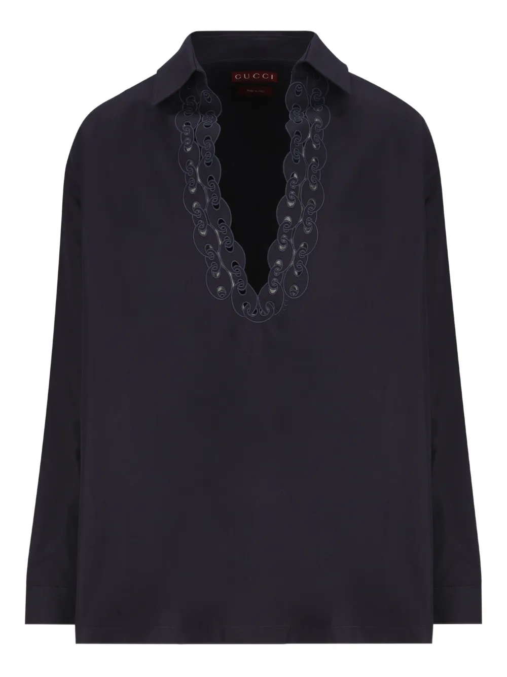 Gucci V-neck Shirt In Blue